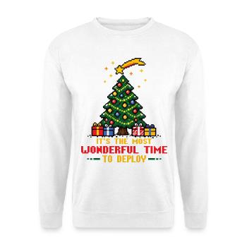 Most wonderful time to deploy - Unisex Pullover - Weiß - Vorne - Alina (178cm) & Michal (187cm)