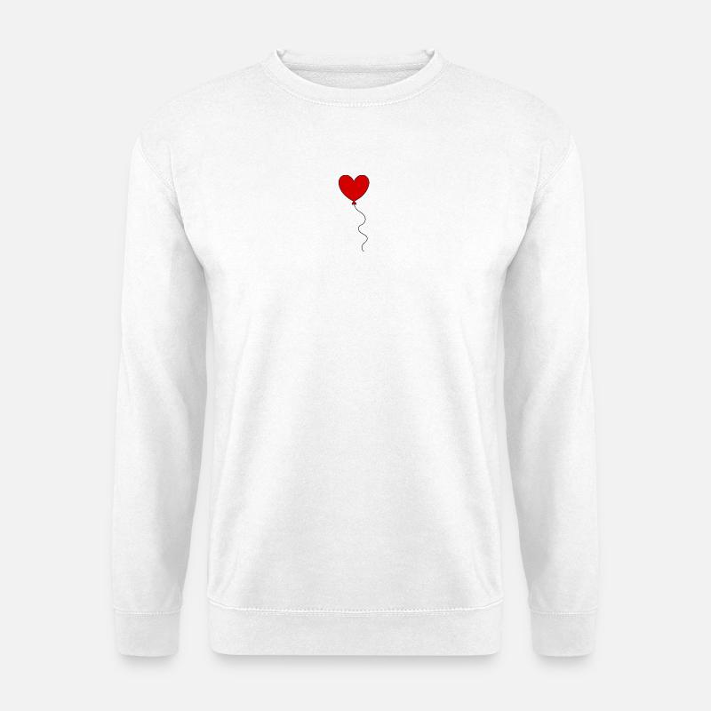 Valentinstag Rotes Herz, Valentinstag - Unisex Pullover - Weiß