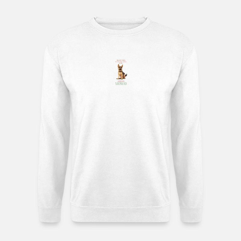 Deutscher Schäferhund und Kaffee - Unisex Pullover - Weiß