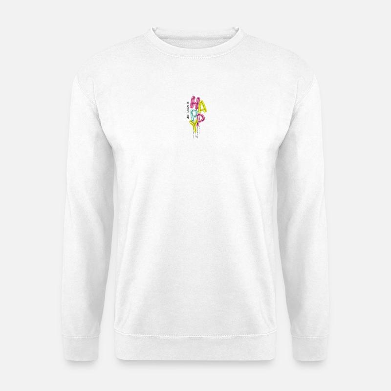 HAPPY Ballonbuchstaben - Unisex Pullover - Weiß