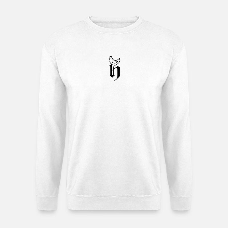 Logo Huhn schwarz - Unisex Pullover - Weiß