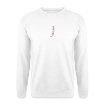 J Monogram, Floral, Personnalisable - Sweat-shirt Unisexe - blanc - Devant