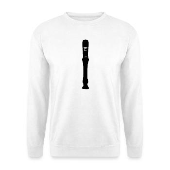 Blockflöte Geschenk Musik  - Unisex Pullover - Weiß - Vorne - Alina (178cm) & Michal (187cm)