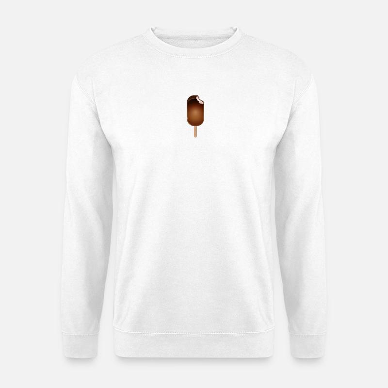 Eis am Stil mit Schokoladen Glasur - Unisex Pullover - Weiß