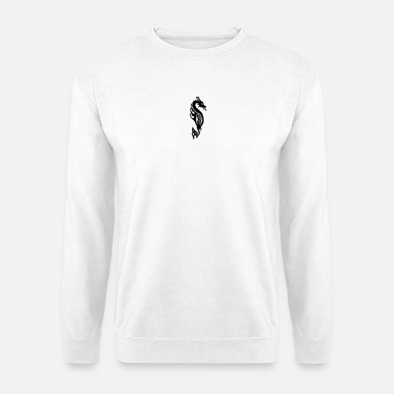 Monströse Seeschlange oder Drachenvektor - Unisex Pullover - Weiß