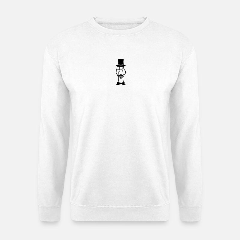 Niedliche Zylinder Comic Gans - Unisex Pullover - Weiß