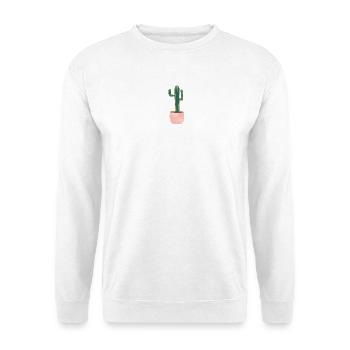 Kaktus im Blumentopf - gross - Unisex Pullover - Weiß - Vorne