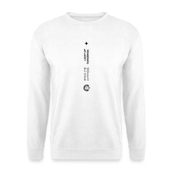 Label front CF27 - Unisex Pullover - Weiß - Vorne - Alina (178cm) & Michal (187cm)