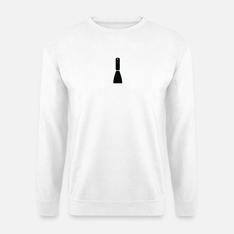 Minimalistischer Spachtel – Handwerkskunst - Unisex Pullover - Weiß