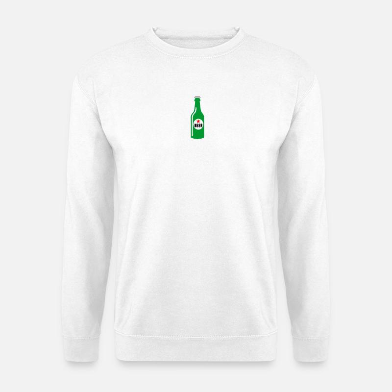 Grüne Flasche Bier - Unisex Pullover - Weiß