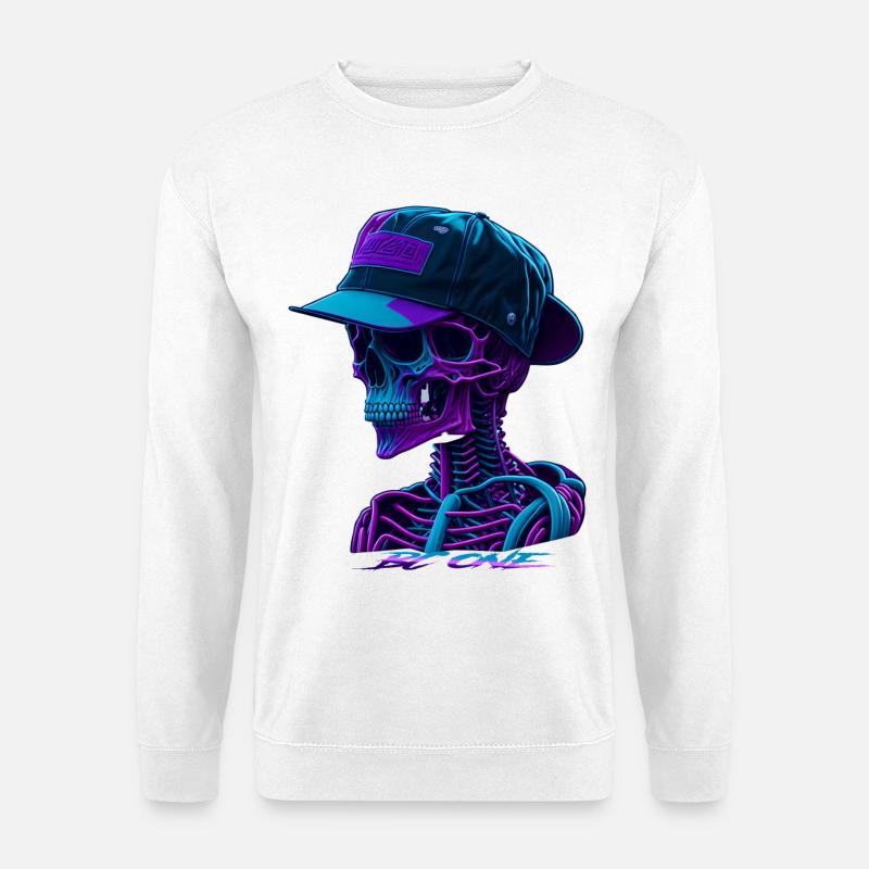 Skeleton with cap - Unisex Sweatshirt - white