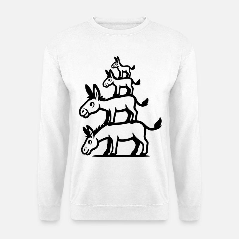 Fabelhafte süße Esel Family - Unisex Pullover - Weiß