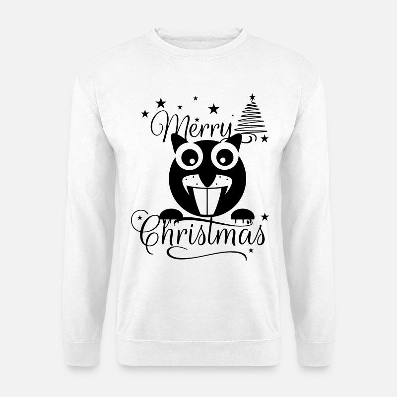 Merry Chrysstmans Eichhornchen  - Unisex Pullover - Weiß