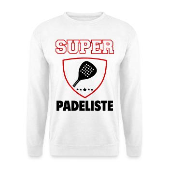 Super padeliste, fête des pères, noël - Sweat-shirt Unisexe - blanc - Devant