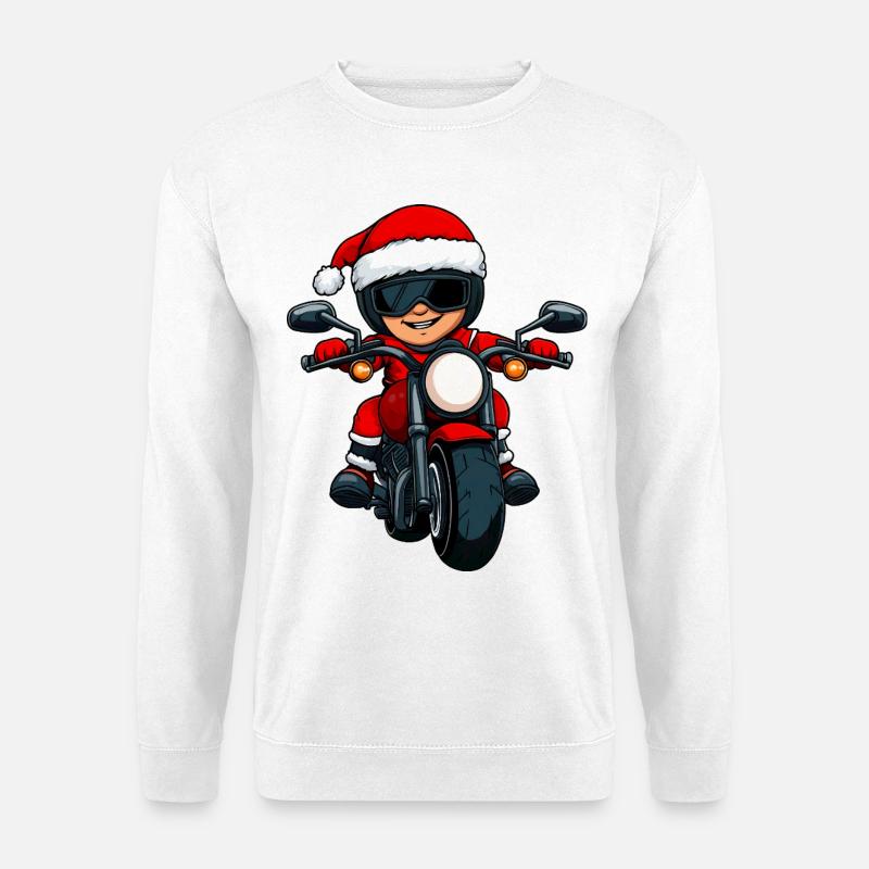 Motorradfahrer Christmas - Unisex Pullover - Weiß