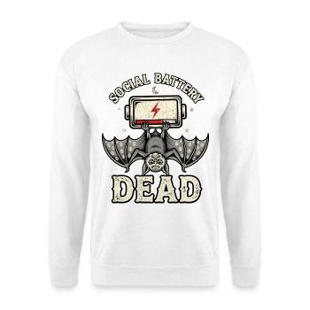 Soziale Batterie ausgeschaltet - Unisex Pullover - Weiß - Vorne - Alina (178cm) & Michal (187cm)