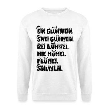 Lustiges Geschenk Glühwein Weihnachten Besoffen - Unisex Pullover - Weiß - Vorne - Alina (178cm) & Michal (187cm)