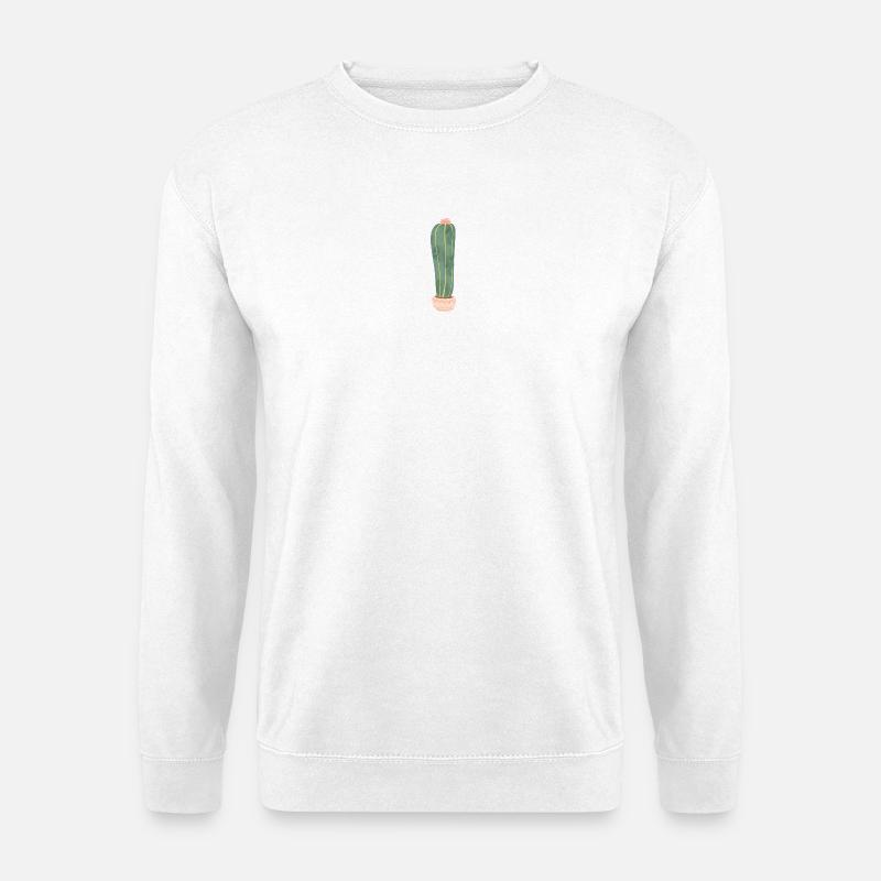 Kaktus im Blumentopf - lang - Unisex Pullover - Weiß