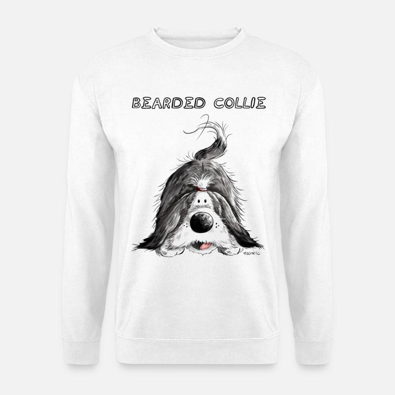 Verspielter Bearded Collie - Unisex Pullover - Weiß