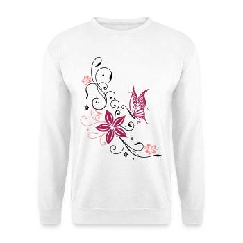 Flowers with filigree floral ornament. Feminine. - Unisex Sweatshirt - white - Front
