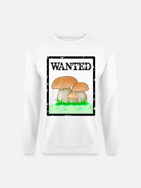 Wanted, Steinpilz, Herrenpilz, Röhrling Schwammerl - Unisex Pullover - Weiß