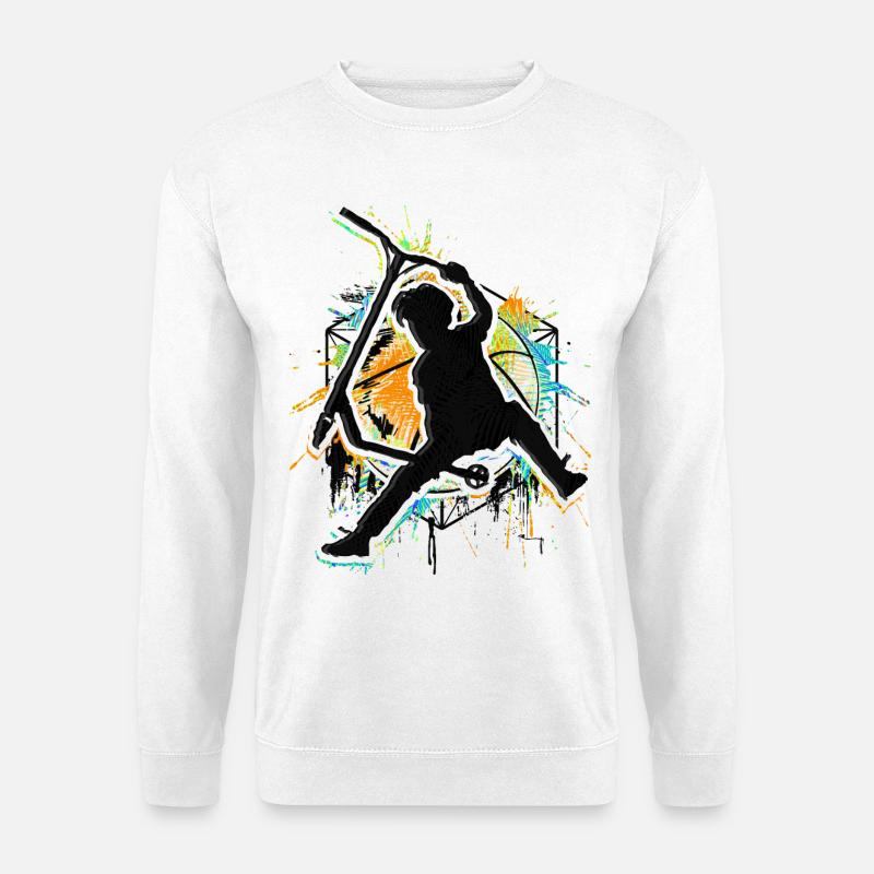Scooter - Stuntscooter - Trottinette - Tretroller - Unisex Pullover - Weiß