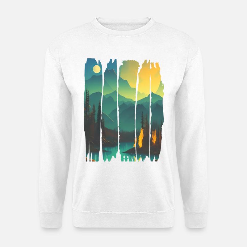 Landscape Campfire Forest - Unisex Sweatshirt - white