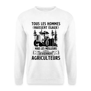 Humour agriculteur 1 - Sweat-shirt Unisexe - blanc - Devant