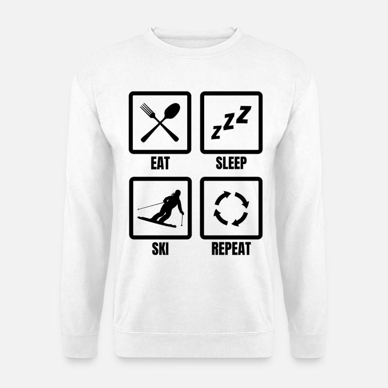 Skifahrer Zeitplan - Unisex Pullover - Weiß