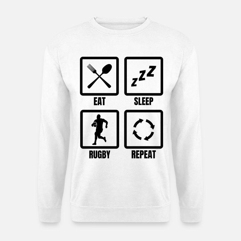 Täglicher Rugby Spielplan - Unisex Pullover - Weiß