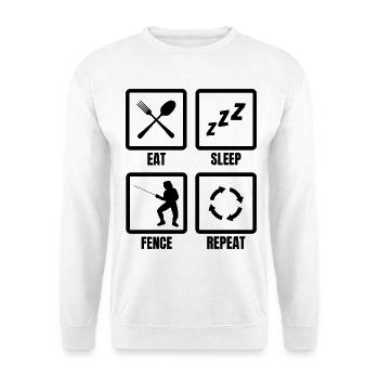 Routine quotidienne de l’escrimeur - Sweat-shirt Unisexe - blanc - Devant