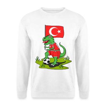 Drapeau de Turquie Dinosaure Rex Football - Sweat-shirt Unisexe - blanc - Devant