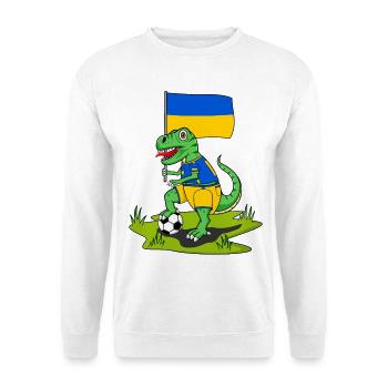 Ukraine Flag Dinosaur Rex Football - Unisex Sweatshirt - white - Front