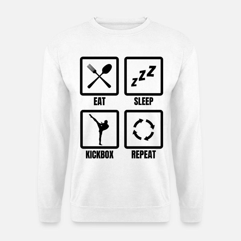Daily routine for kickboxers - Unisex Sweatshirt - white