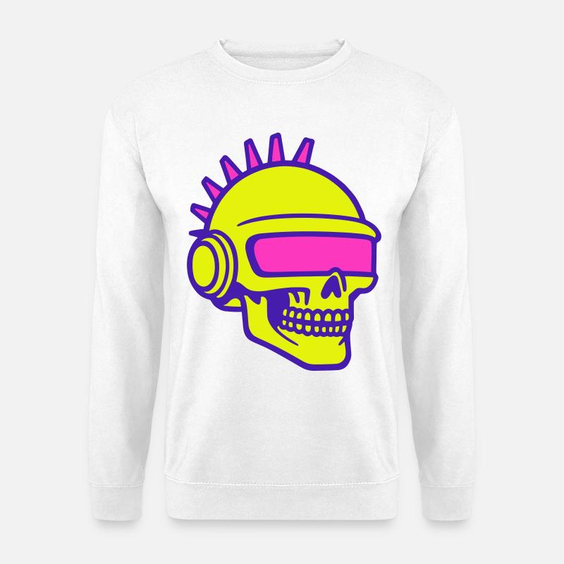 Future Skull Punk - Unisex Pullover - Weiß