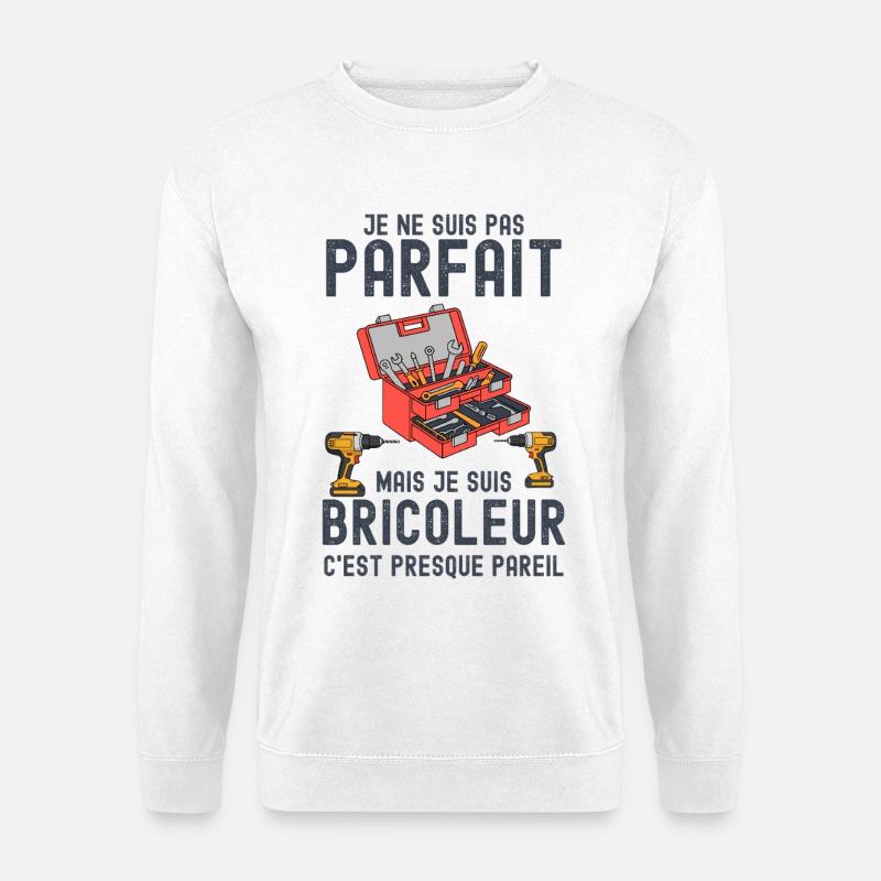 Handwerker nicht perfekt, aber fast - Unisex Pullover - Weiß