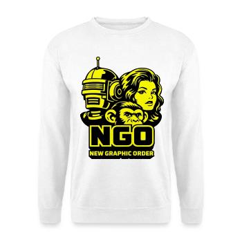 NGO Neon Pop Retro Portraits - Unisex Pullover - Weiß - Vorne
