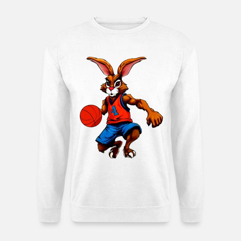 Hasen Basketball - Unisex Pullover - Weiß