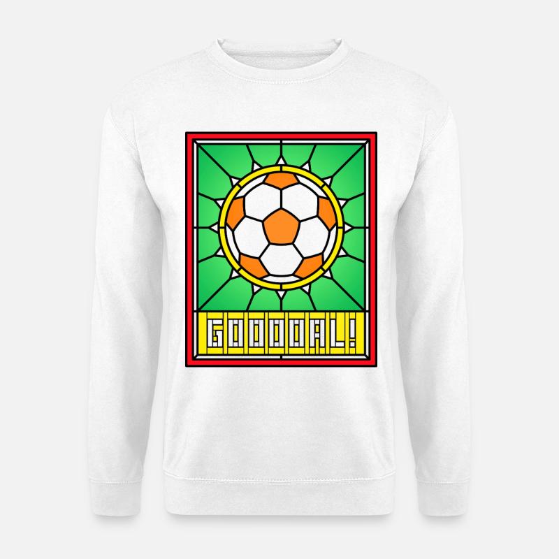 Buntglas-Fußball - Unisex Pullover - Weiß
