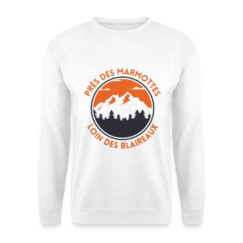 Marmottes des Montagnes Crépuscule - Sweat-shirt Unisexe - blanc - Devant