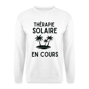 Therapie Solaire en Cours Palmier - Sweat-shirt Unisexe - blanc - Devant