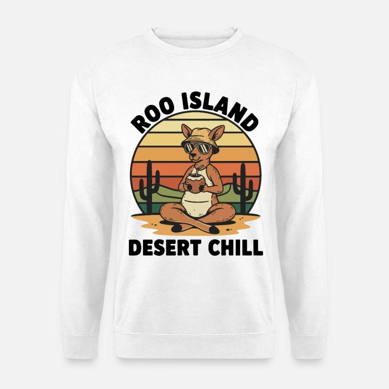 Kangaroo Roo Island Wüsten-Chill - Unisex Pullover - Weiß