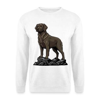 Chien Labrador Chocolat sur Rocher Portrait Brun - Sweat-shirt Unisexe - blanc - Devant