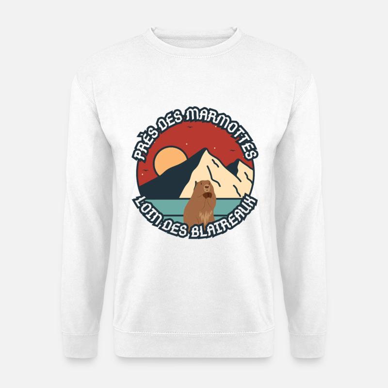 Humor über ein Murmeltier - Unisex Pullover - Weiß