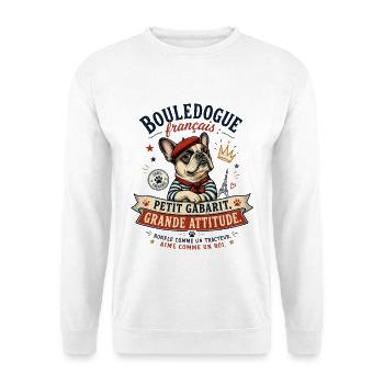 Bulldog Français Attitude - Sweat-shirt Unisexe - blanc - Devant