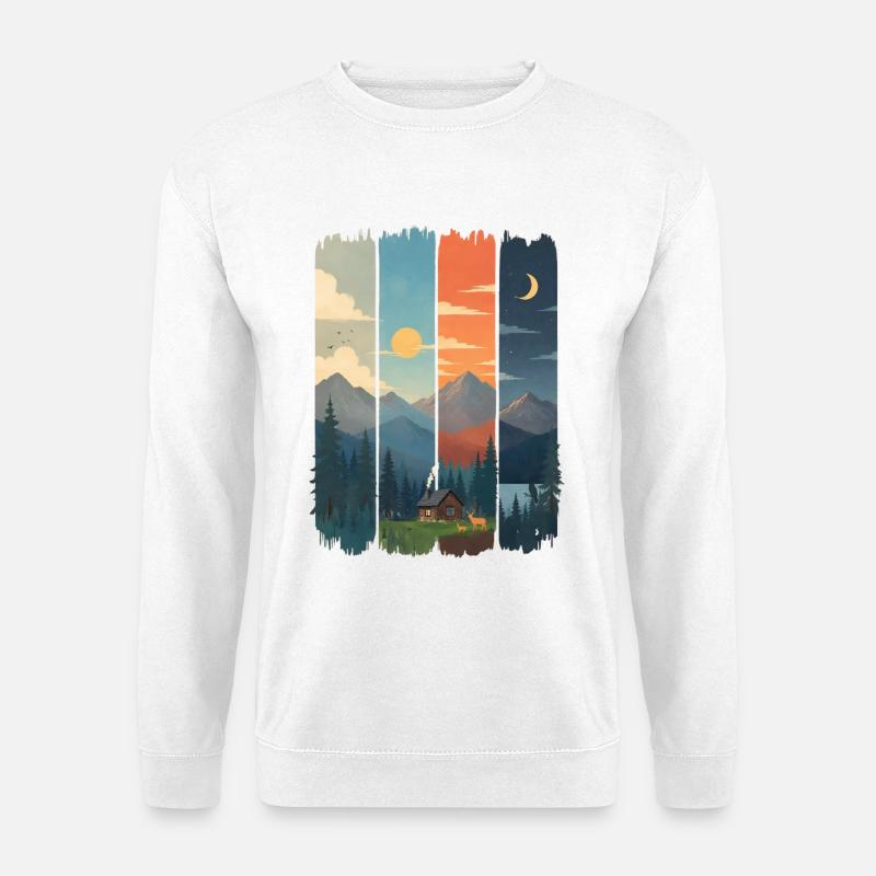 Horizonte in vier Gebirgstafeln - Unisex Pullover - Weiß