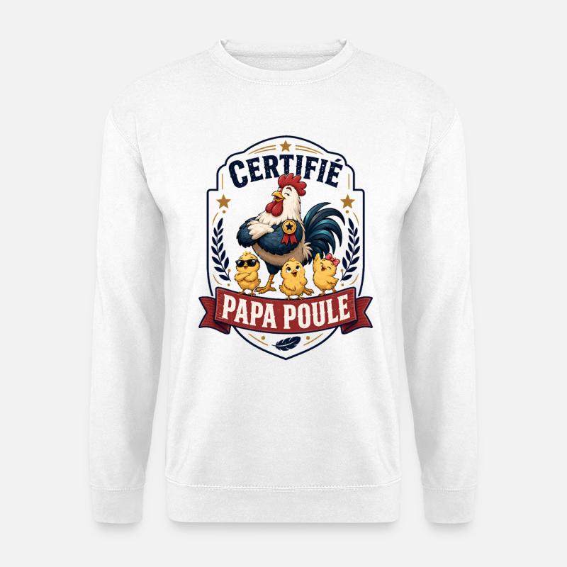 Zertifizierter Daddy Hen - Unisex Pullover - Weiß