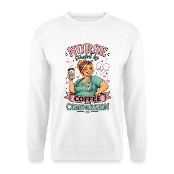 Nurse Fueled by Coffee and Compassion - Unisex Sweatshirt - white - Front