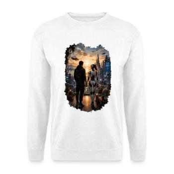 The Future Is Human and Machine – AI & Robot Futur - Unisex Sweatshirt - white - Front