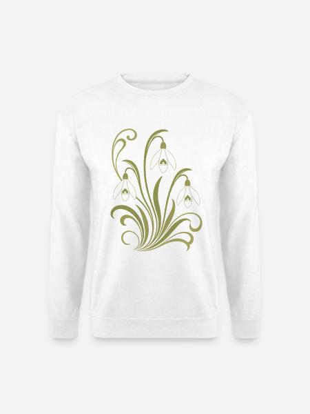 Schneeglöckchen Ornament - Unisex Pullover - Weiß